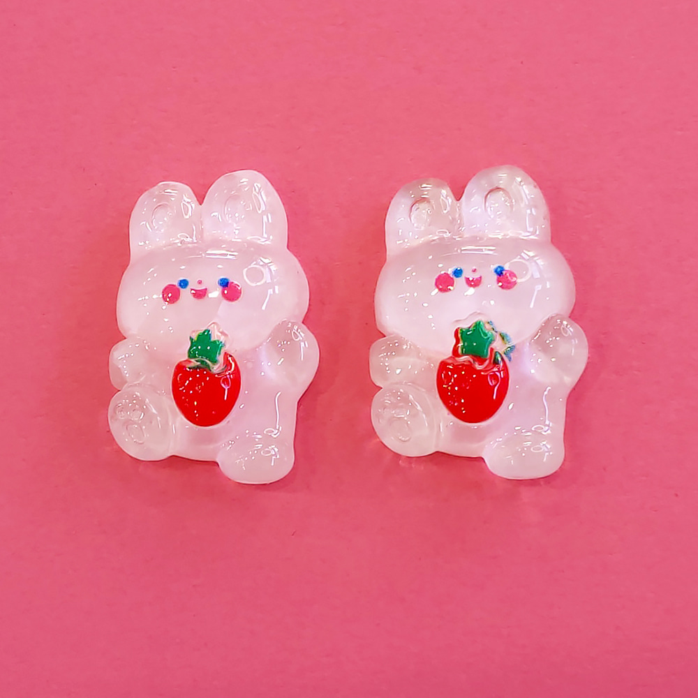[도매] K396 투명 딸기조아 토끼 (최소구매수량 50개)