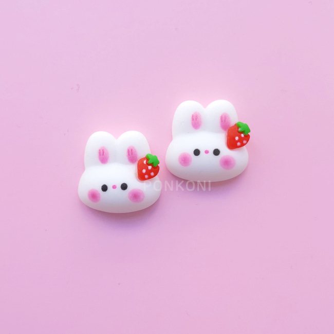 [도매] K297 얼굴 딸기토끼 데코덴파츠 (최소구매수량50개)